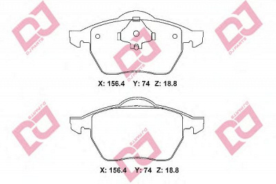 DJ PARTS bp2289 -  Комплект тормозных колодок, дисковый тормоз